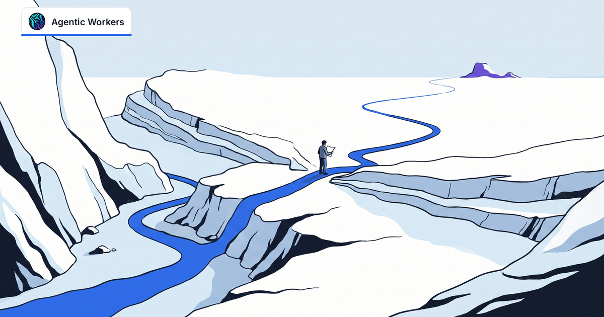 A person reviews a map where a blue canyon path opens toward the horizon.